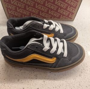 Vans | Kid's Old Skool Caldrone Shoes In Suede Gum Charcoal/Yellow